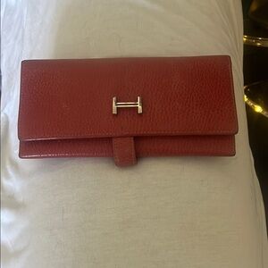 Elegant Red Leather Clutch